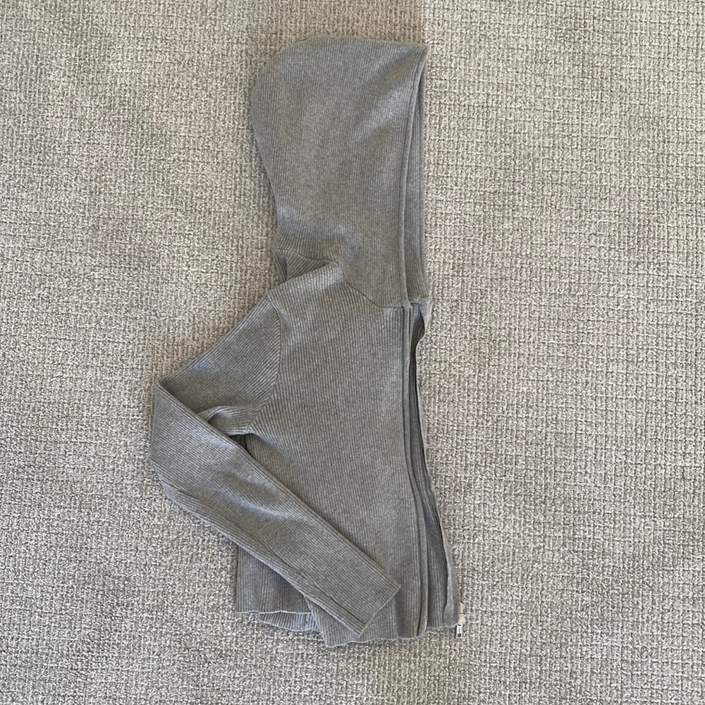 Brandy Melville Gray Zip Up Jacket